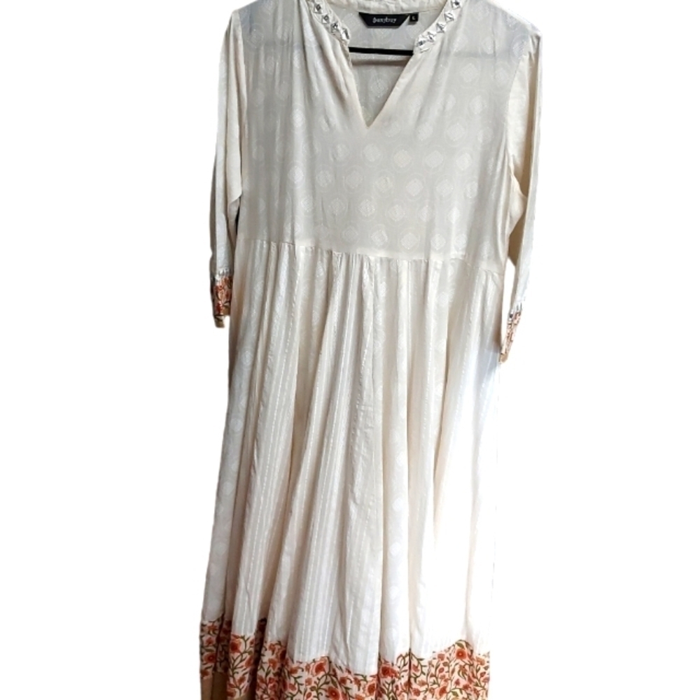 Easybury Large dress gold trim floral print on bottom